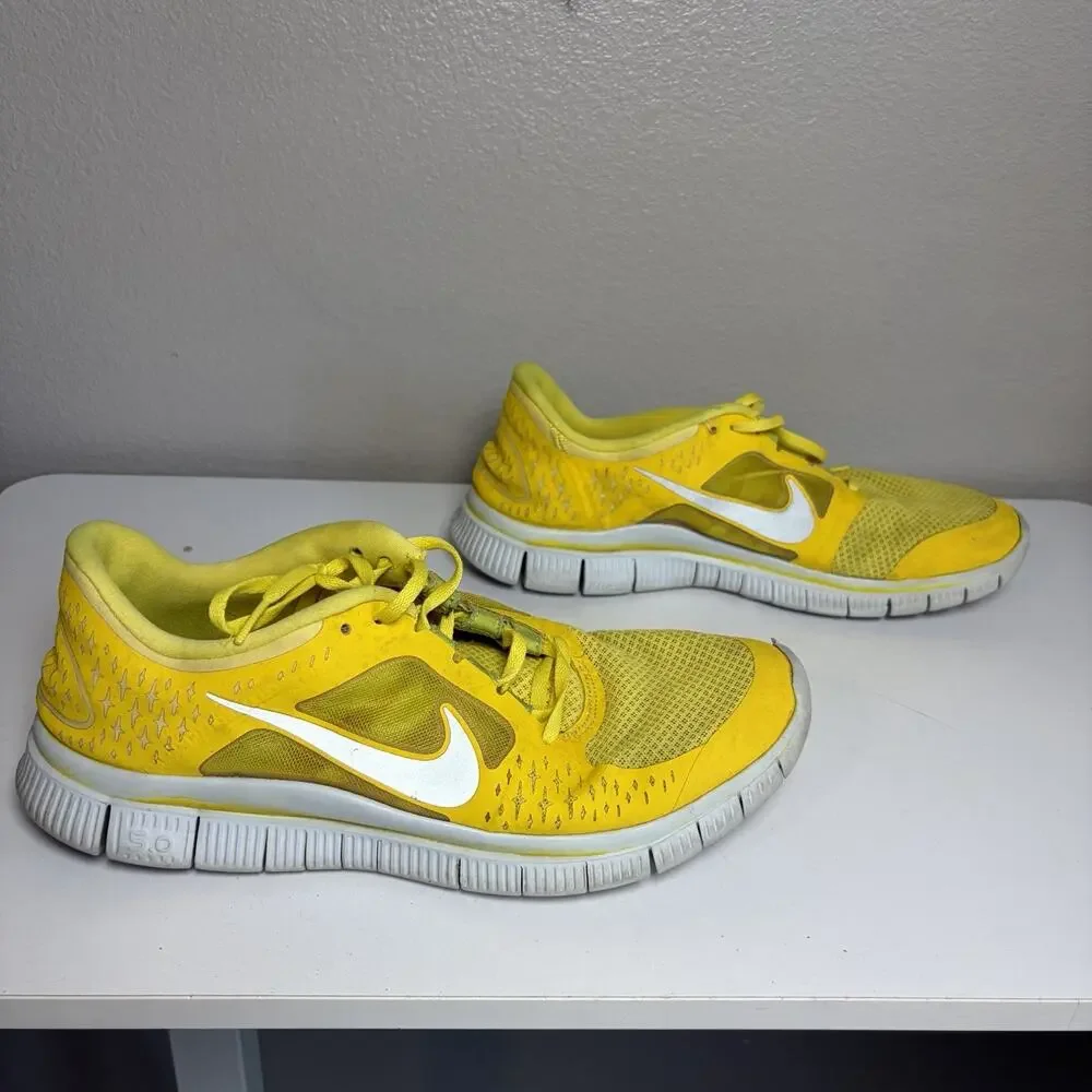 Nike Free Run+ 3 Shoes Mens Size 11.5 Yellow Mesh Running Sneakers 510642-706